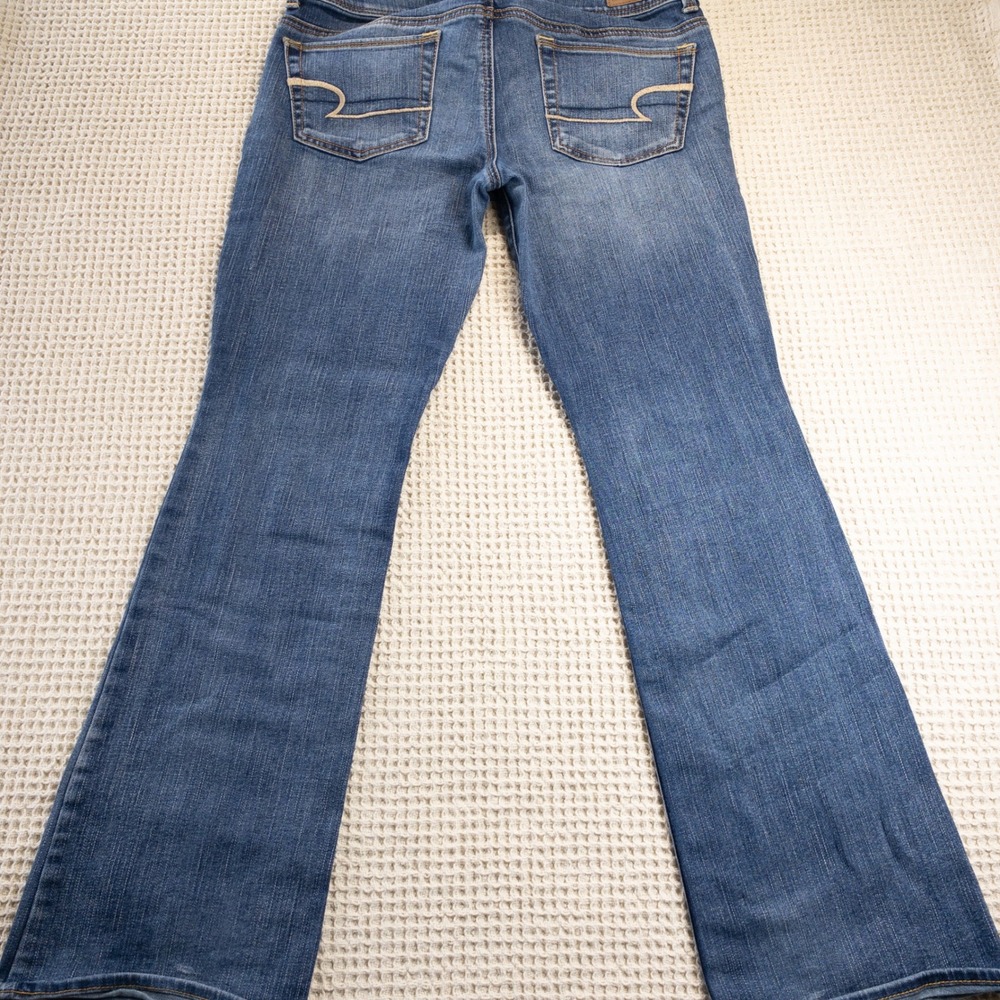 American Eagle Outfitters Low Rise Bootcut Jeans Medium Wash Blue Denim - Picture 3 of 8